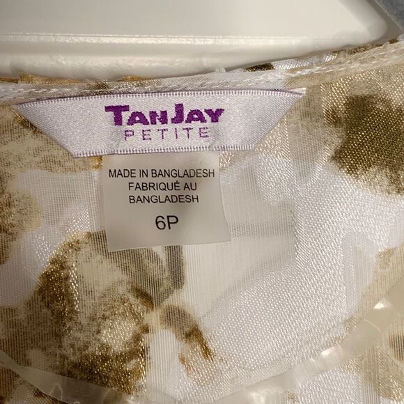 tan Jay Petite Chiffon Open-front Blouse - Picture 5 of 8